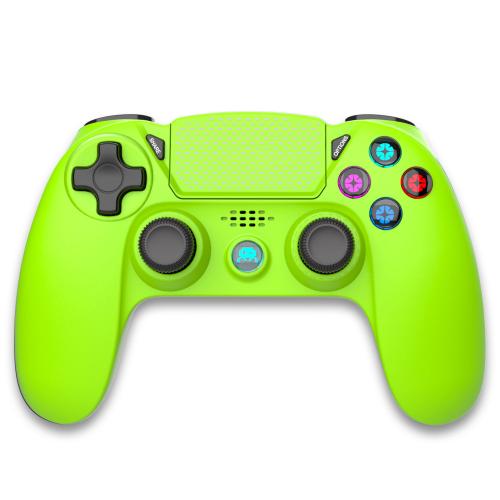 image Manette Sans Fil Flashy Green pour PS4 Avec Prise Jack pour casque et boutons lumineu