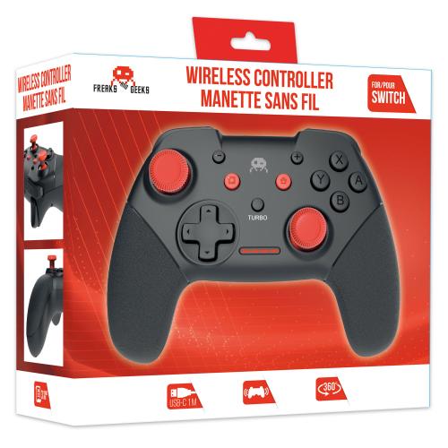 image Manette Sans Fil Noire et rouge pour Switch avec Cable 1M  (emballage abîmé)
