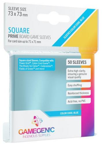 image Protège-cartes souples GameGenic - 73 X 73 mm - PRIME Square-Sized - Clear x 50 - Ae