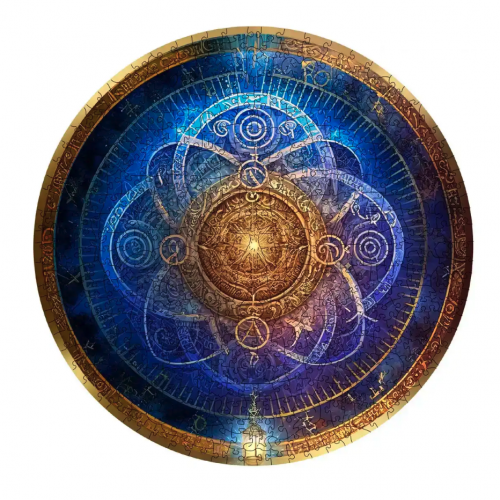 image Puzzle en bois – Zodiaque bleu – 250 pcs forme ronde (25 pcs uniques)