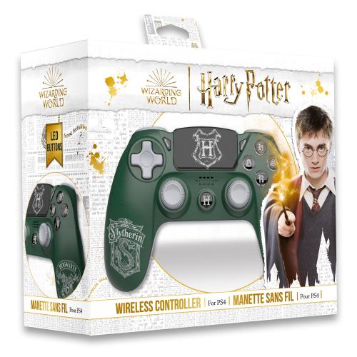 image Harry Potter - Manette Sans Fil PS4 - Prise Jack - Boutons Lumineux - Serpentard - Ve