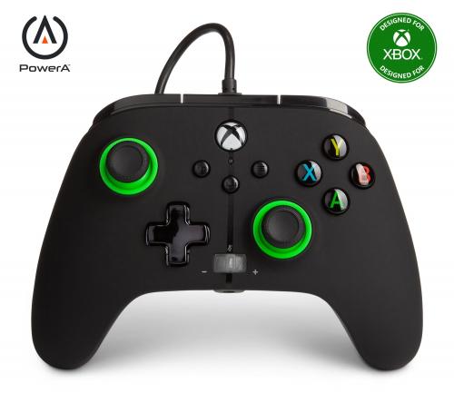 image Manette Filaire Améliorée - Xbox Series X/S PC- Noir - Green Hint