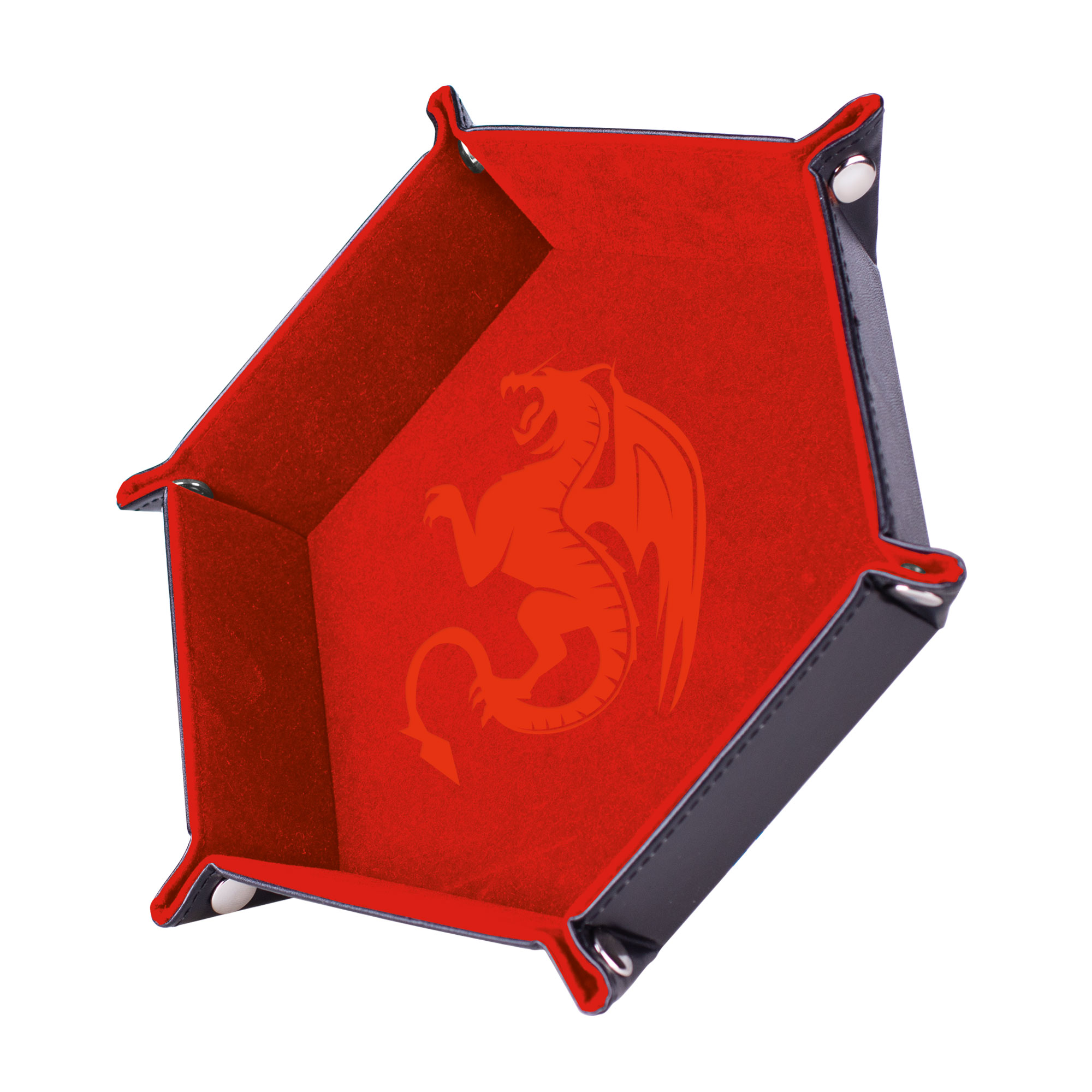 image principale pour Piste de dés - Red Dragon - 19 x 19 cm - Cuir et velours