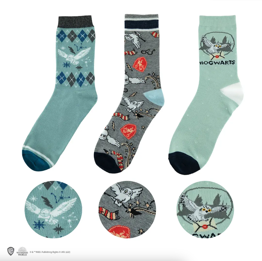 image principale pour Harry Potter-Lot 3 paires de Chaussettes- Hedwige- Taille EU 35 à 45