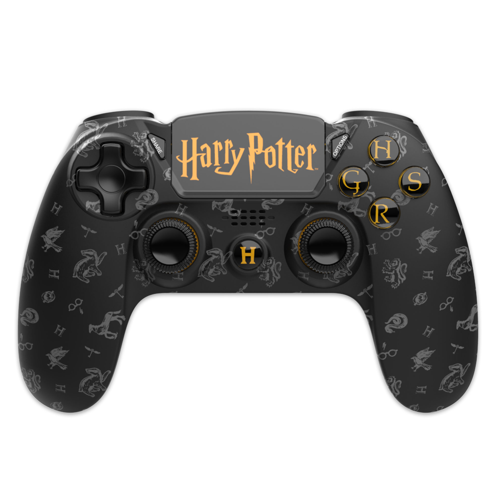 image principale pour Harry Potter - Manette Sans Fil PS4 - Prise Jack - Boutons Lumineux - Noir 