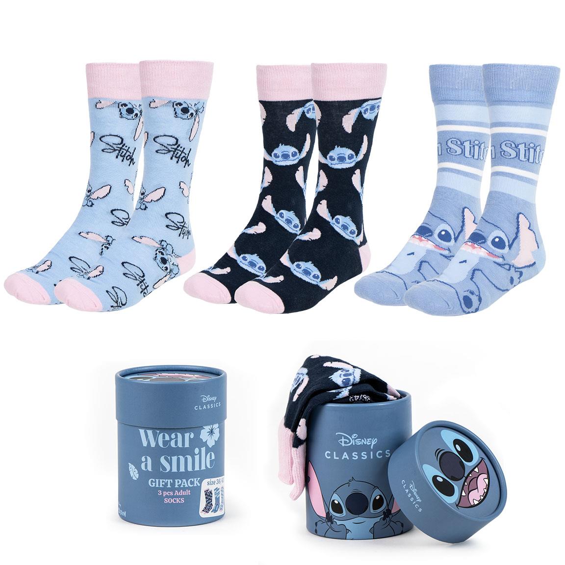 image principale pour Lilo&Stitch - Pack de 3 paires de Chaussettes - Stitch- Taille 36-43