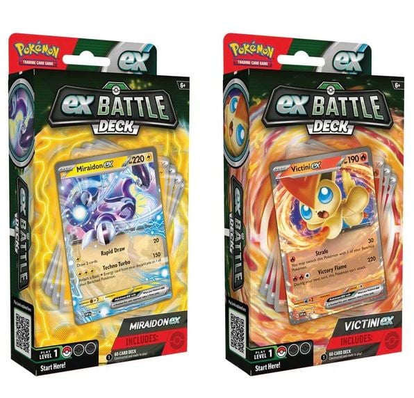 image principale pour Pokémon JCC - FR Deck de combat Miraidon-Ex ou Victini-Ex (1 deck aléatoire) FR