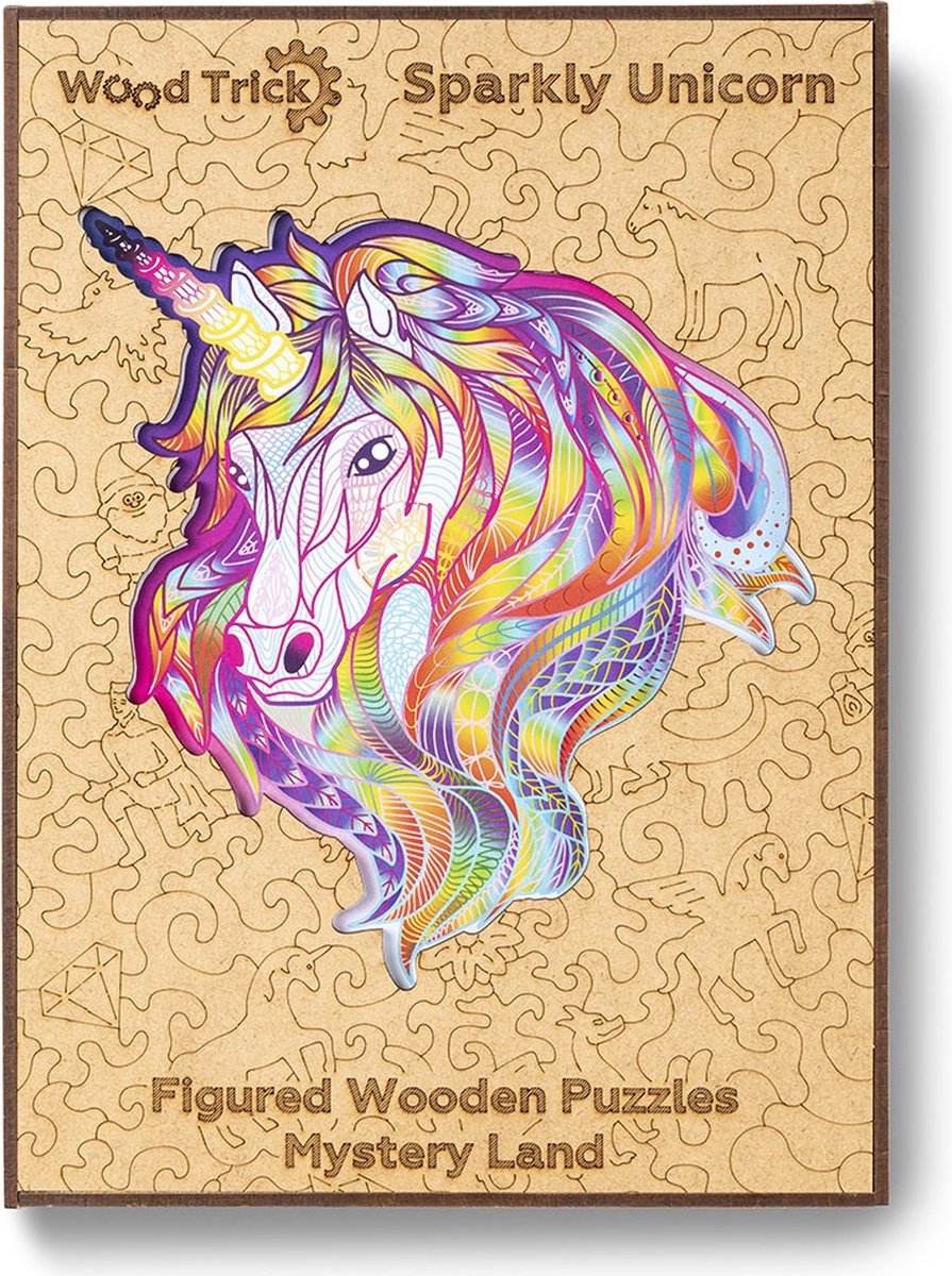 Puzzle Woodtrick Puzzle en bois - Licorne scintillante - 176 pcs