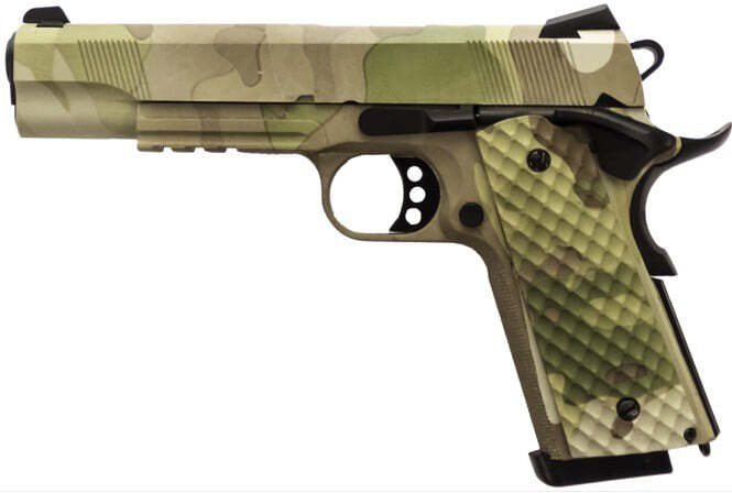 image principale pour Pistolet GBB 1911 MEU Rail Raven - 1,0JS - Full métal camouflage GAZ compatible CO2