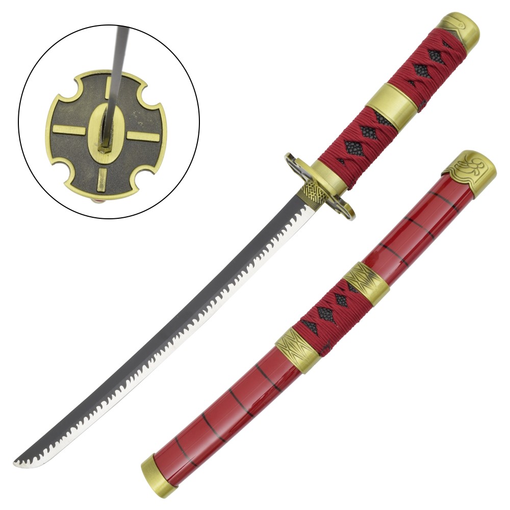 image principale pour Tanto mini Katana - Inspiré du Katana de Zoro Sandai Kitetsu + support en plastique