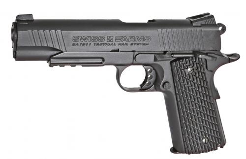 image AIRGUN 4,5mm: SA1911 Tactical Rail Noir Culasse Mobile CO2/C6 Full Metal 