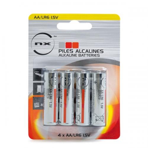 Piles Alcaline LR06 AA NX 1.5V 3.4Ah x 4