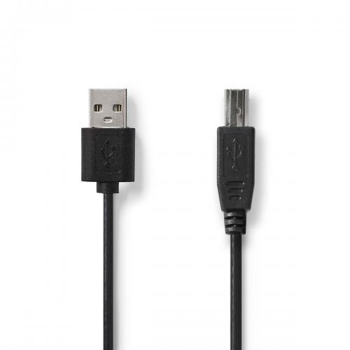 Câble USB 2.0- A mâle- B mâle- 2m pour imprimantes- Noir-  Sans embalage