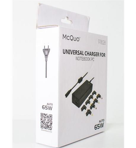 Chargeur Universel  - 8 Embouts pour Notebook PC - 65W  - Noir 