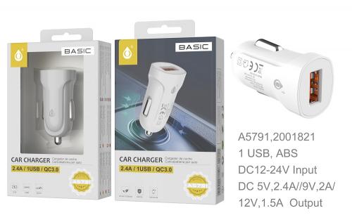 Chargeur Voiture HOCO Z27 2 USB iPhone Blanc