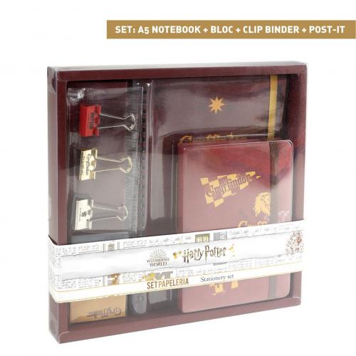 image HARRY POTTER -set papeterie avec 1 A5 notebook, 1 Bloc, 3 Clip Binder et Post-it- Gry