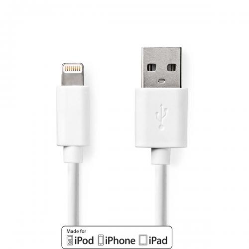 Câble- iPhone  Lightning 1M - 2A - Blanc - Sans Emballage (VRAC) 