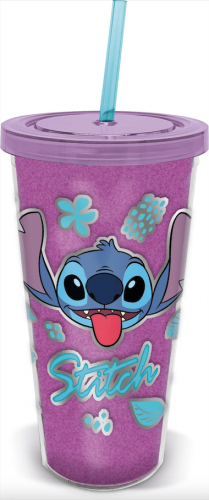 Lilo&Stitch - Gobelet purple glitter + Paille  - Stitch 560ml 