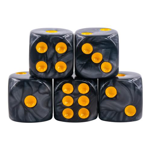 Lot de 5 Dés 6 faces – Black Pearl