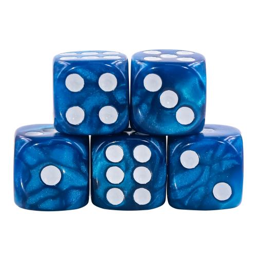 Lot de 5 Dés 6 faces – Blue Pearl