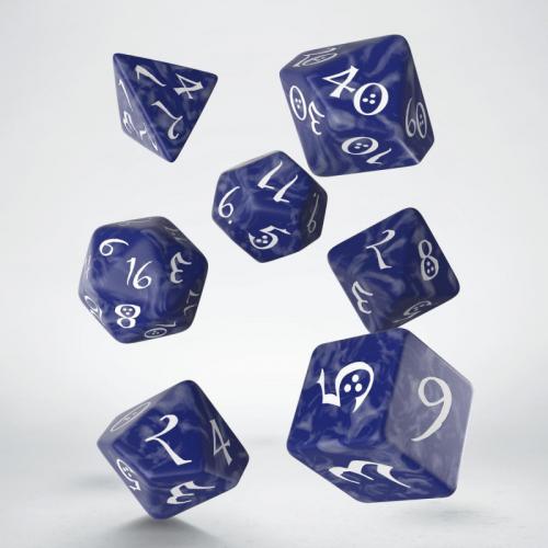 Lot de 7 dés- Classic RPG- Bleu fumé et blanc