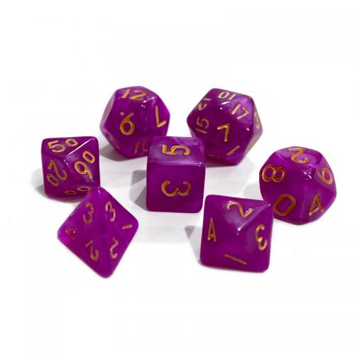 Lot de 7 dés - Miniature - Violet Nacré