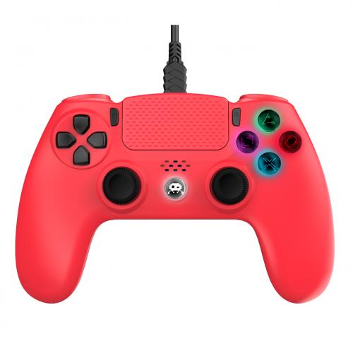 Manette Filaire Rouge pour PS4 avec Câble 3M avec prise Jack