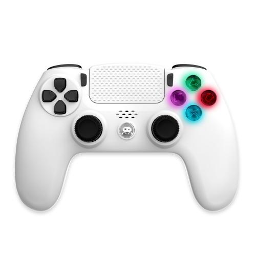 image principale pour Manette Sans Fil Blanche pour PS4 Avec Prise Jack pour casque et boutons lumineux