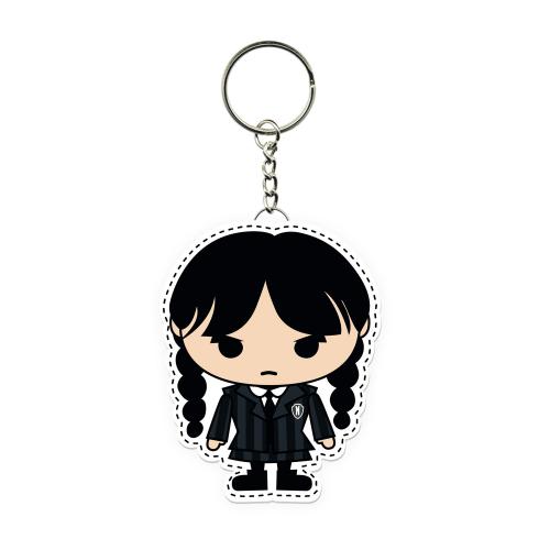 Mercredi -Porte-clé Caoutchouc - chibi Mercredi