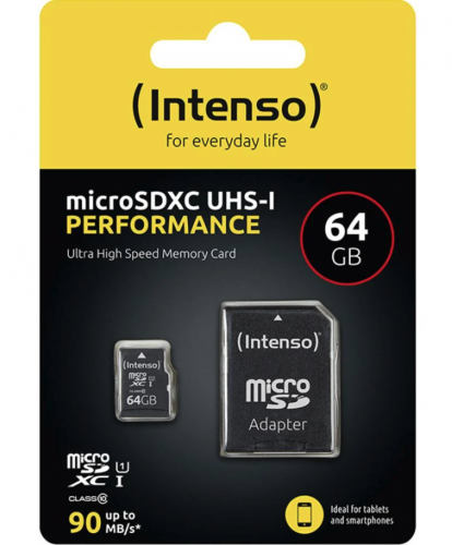 MicroSD 64 Class 10 UHS-I + adaptateur