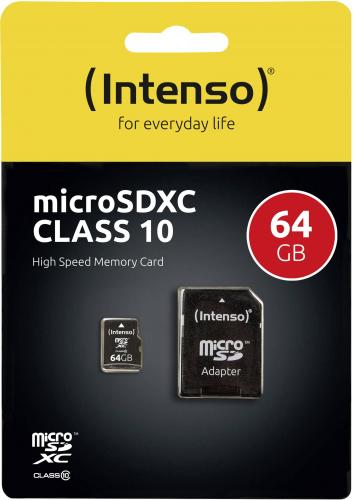 MicroSD 64 GB HC + adaptateur (classe 10)