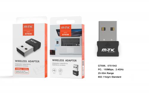 Mini adaptateur clé USB WIFI- 150Mbps- GT836-Noir