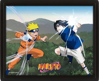 Naruto - Poster 3d lenticulaire encadré- Clash of Power (28x24cm)