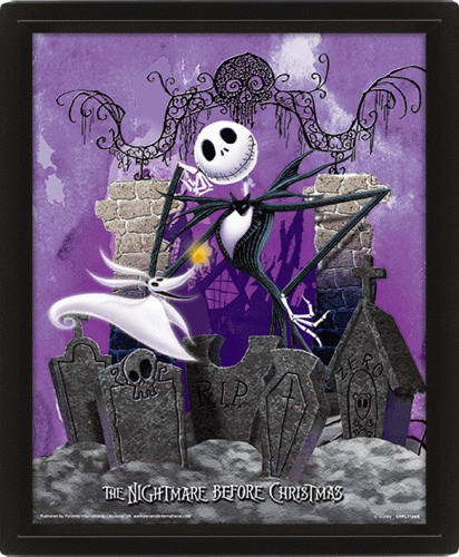 image Nightmare Before Christmas- Poster 3d lenticulaire- Graveyard