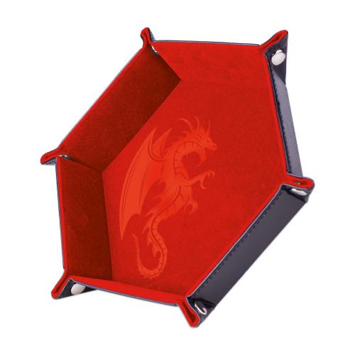 image principale pour Piste de dés - Dragon Rouge 19 x 19 cm - Cuir et velours