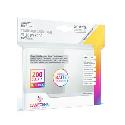 Protège-cartes Standard card game value pack matte clear - 66 x 91 mm - Clear x 200 