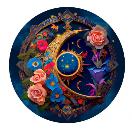 image principale pour Puzzle en bois – la lune romantique  – 550 pcs (50 pcs uniques)