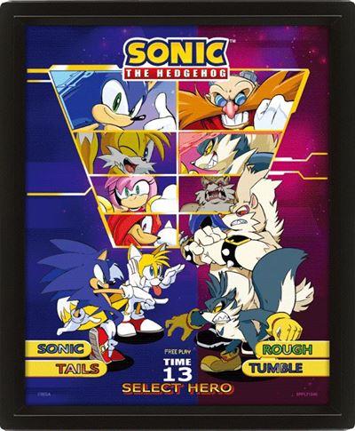 image Sonic - Poster 3d lenticulaire- choisissez votre combattant (26x20cm)