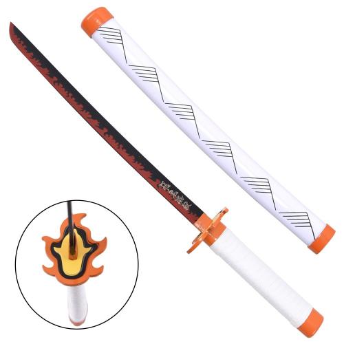 image principale pour Tanto mini Katana - Inspiré du Katana de Rengoku Kyojuro (Demon Slayer) + support en plastique