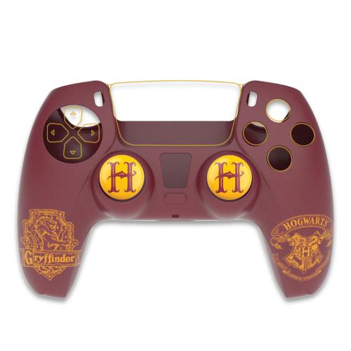 Harry Potter-Coque Silicone + grips pour Manette PS5 - Gryffondor - Rouge 