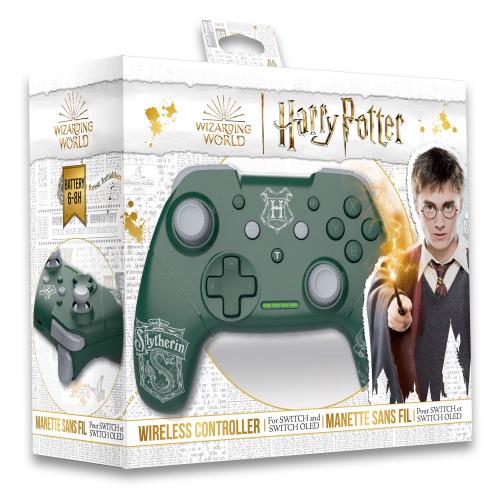 Harry Potter - Manette Switch Sans Fil Câble 1M - Serpentard - Vert (emballage abîm