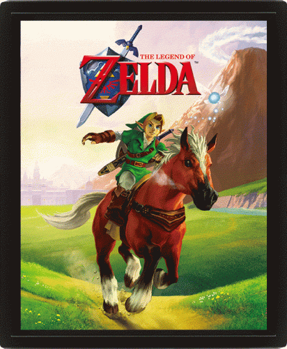 image principale pour The legend of Zelda - Poster 3d lenticulaire- Au Galop encadré (26x20cm)